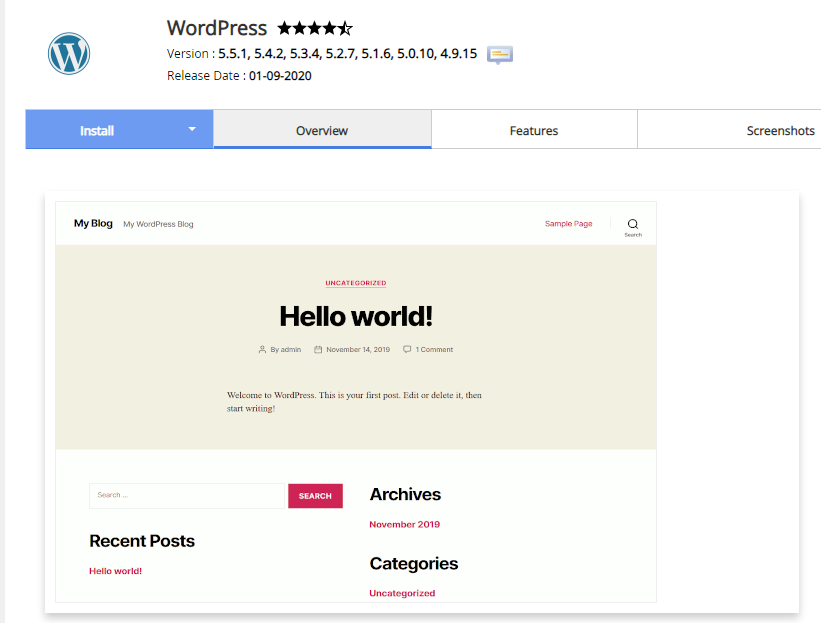 install wordpress