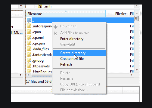Create Folder Using FileZilla Software